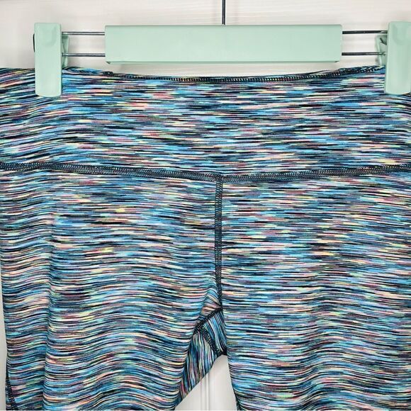 Zella Space Dye Colorful Marled Mesh Ankle Leggings Blue Multicolor M - Picture 4 of 11